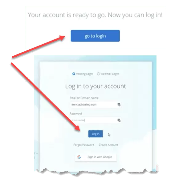 Login to your new account.