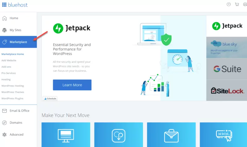 The BlueHost Marketplace